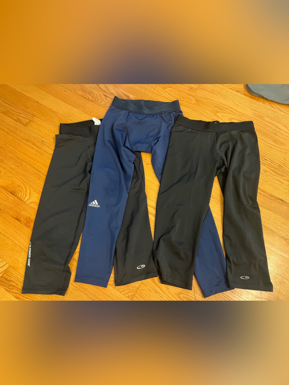 adidas Navy & Black 3/4 Training under layer with Logo